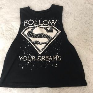 🍍3 FOR $30🍍 black superman muscle tee